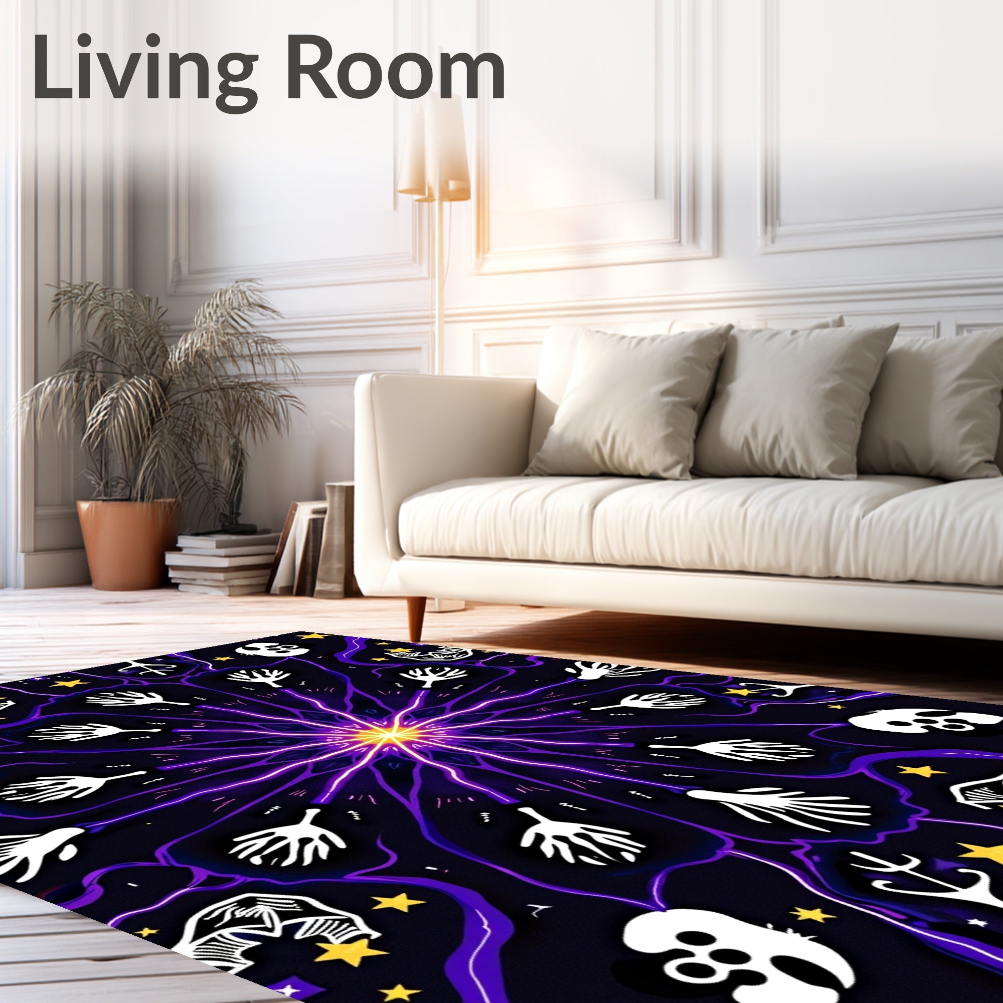 Cosmic Floral Sunburst Pattern Rug