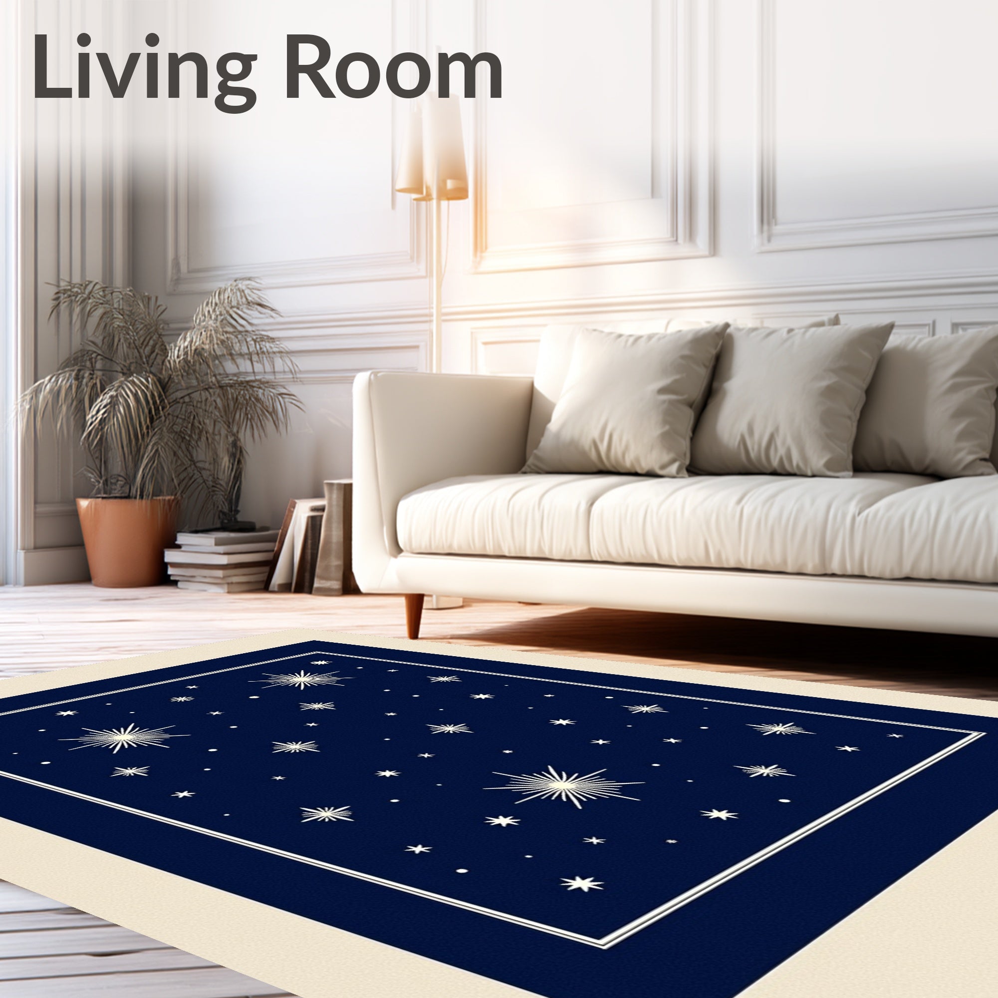 Navy Starfield Pattern Rug