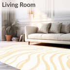 Gentle Cream Wavy Abstract Pattern Rug