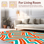 Retro Geometric Lines Pattern Rug