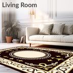 Ornate Gold Cream Antique Style Rug