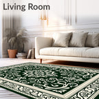 Elegant Traditional Floral Scroll Pattern Rug