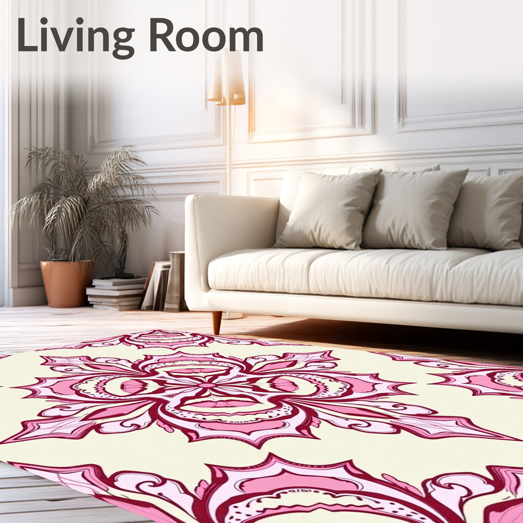 Elegant Rose Petal Motif Design Rug