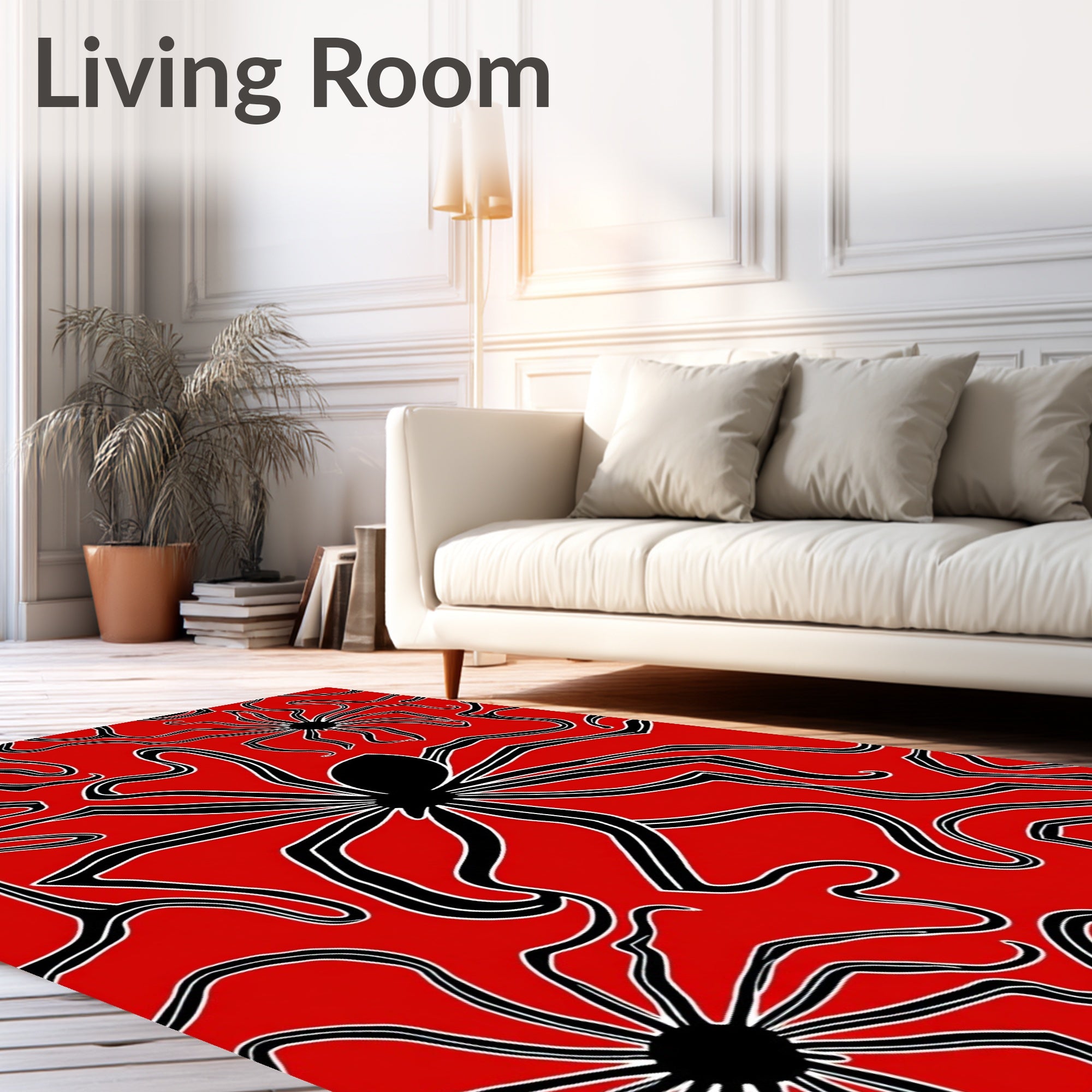 Bold Spiders With Flowing Lines Rug