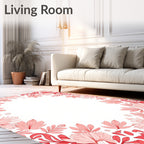 Coral Floral Border Design Rug