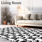 Abstract Geometric Houndstooth Pattern Rug