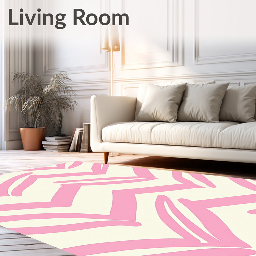 Playful Pink Chevron Pattern Rug