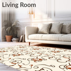 Retro Floral Swirls Pattern Rug