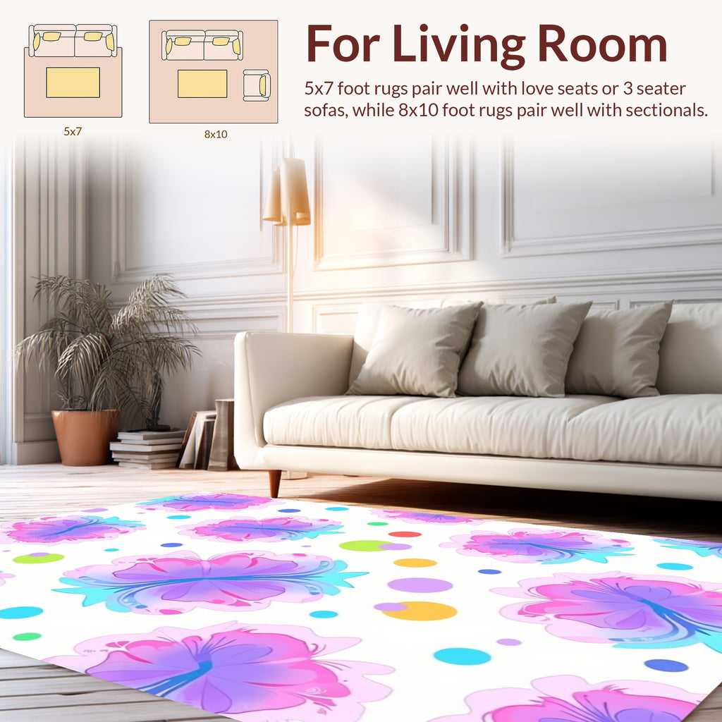 Gradient Floral Dot Pattern Rug