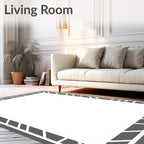 Modern Diagonal Stripe Border Rug