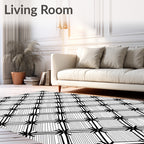 Monochrome Starburst Diamond Pattern Rug