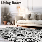Monochromatic Organic Cell Pattern Design Rug