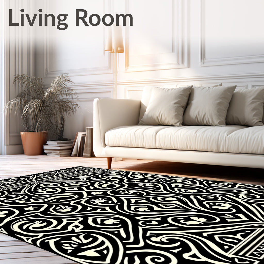 Ornate Floral Arabesque Pattern Rug