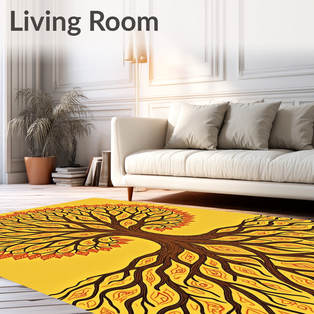 Stylized Tree Root Pattern Rug