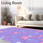 Pink Floral Swirls Lavender Pattern Rug
