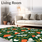 Enchanted Forest Mushroom Moon Rug