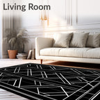 Angular Geometric Art Deco Pattern Rug