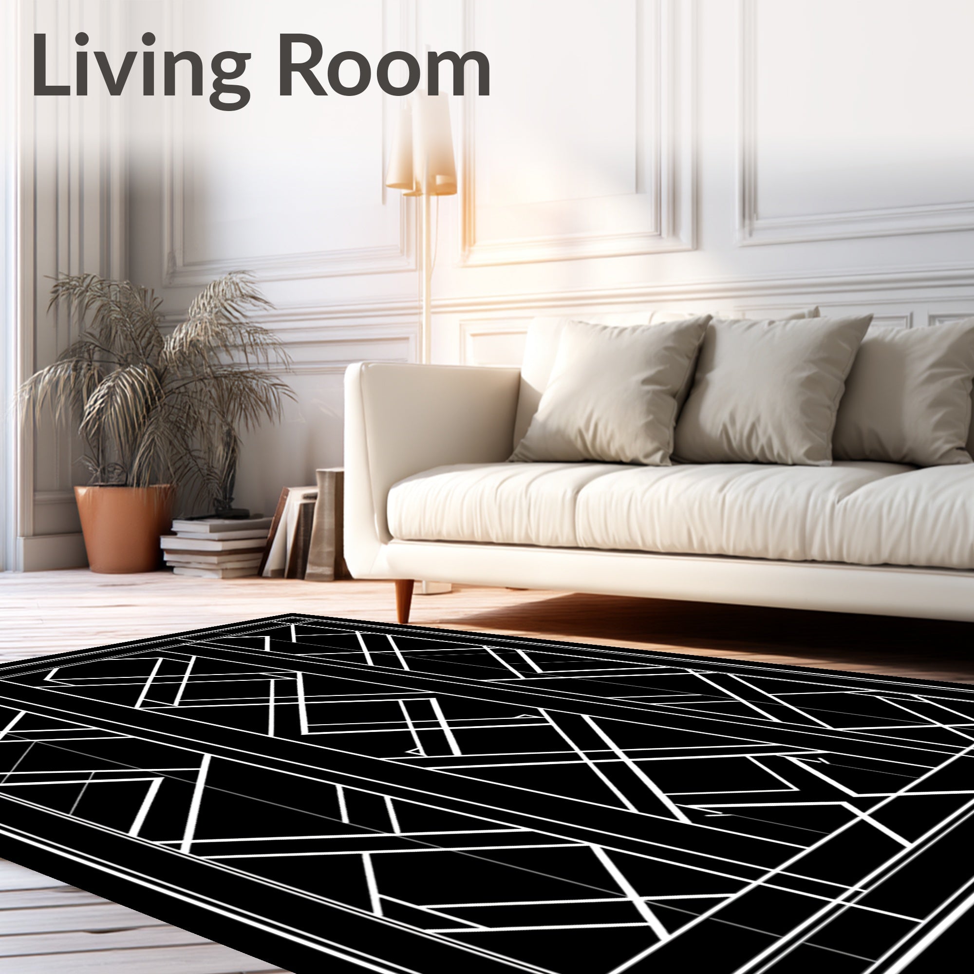 Angular Geometric Art Deco Pattern Rug