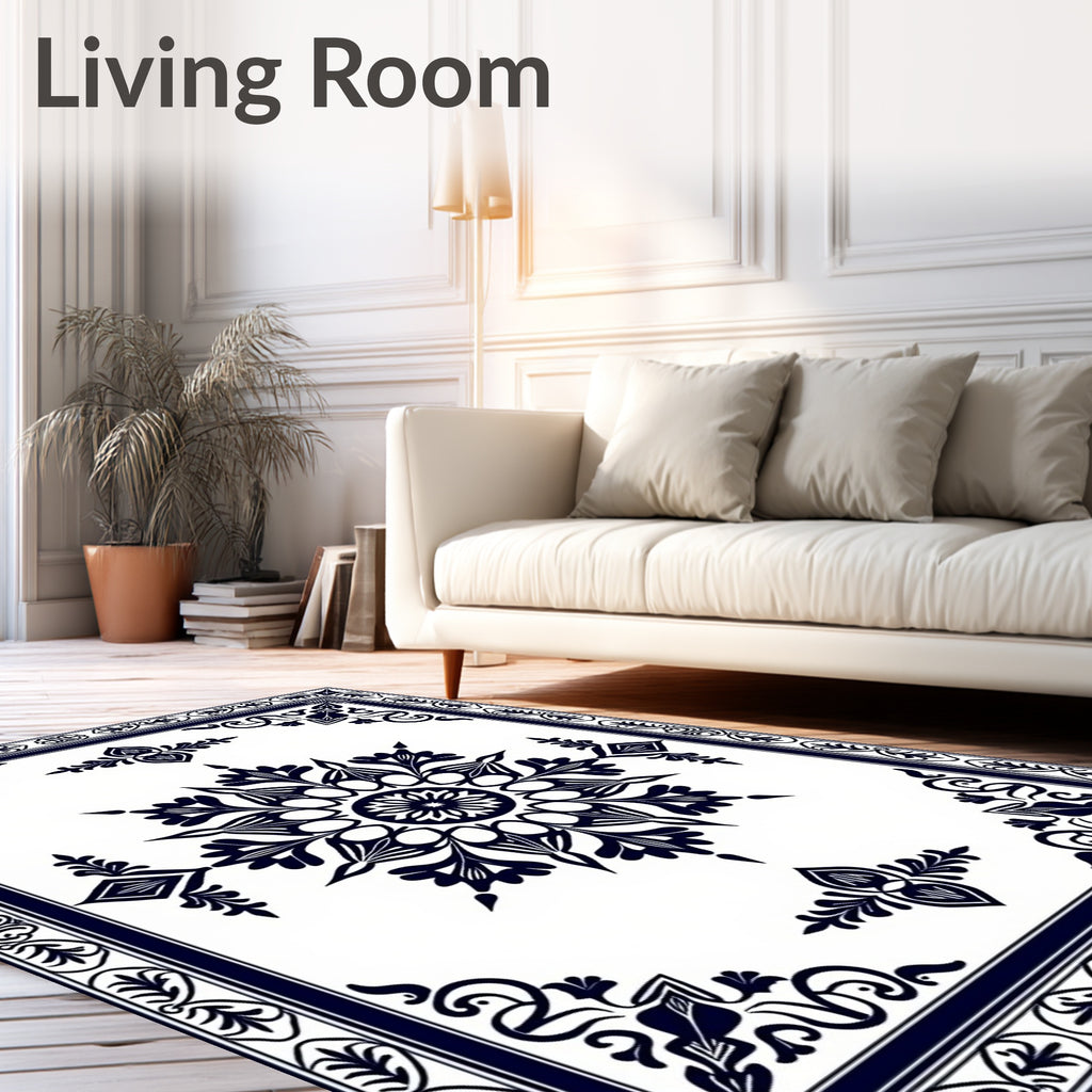 Classic Floral Symmetry Design Rug