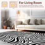 Bold Black White Animal Print Rug