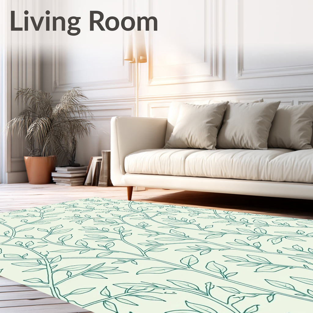 Vine Leaf Outline Pattern Rug