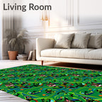 Whimsical Cartoon Character Pattern Design Rug