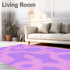 Whimsical Winding Lavender Pink Pattern Rug