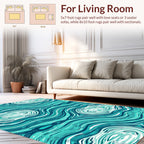 Oceanic Flow Abstract Line Art Rug