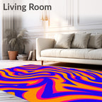 Vibrant Swirl Line Pattern Rug