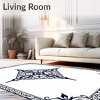 Ornate Diamond Swirl Pattern Rug