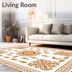Celestial Sun Moon Floral Pattern Rug