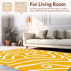 Abstract Swirl Pattern Yellow Rug