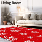 Red Snowflake Pattern Rug