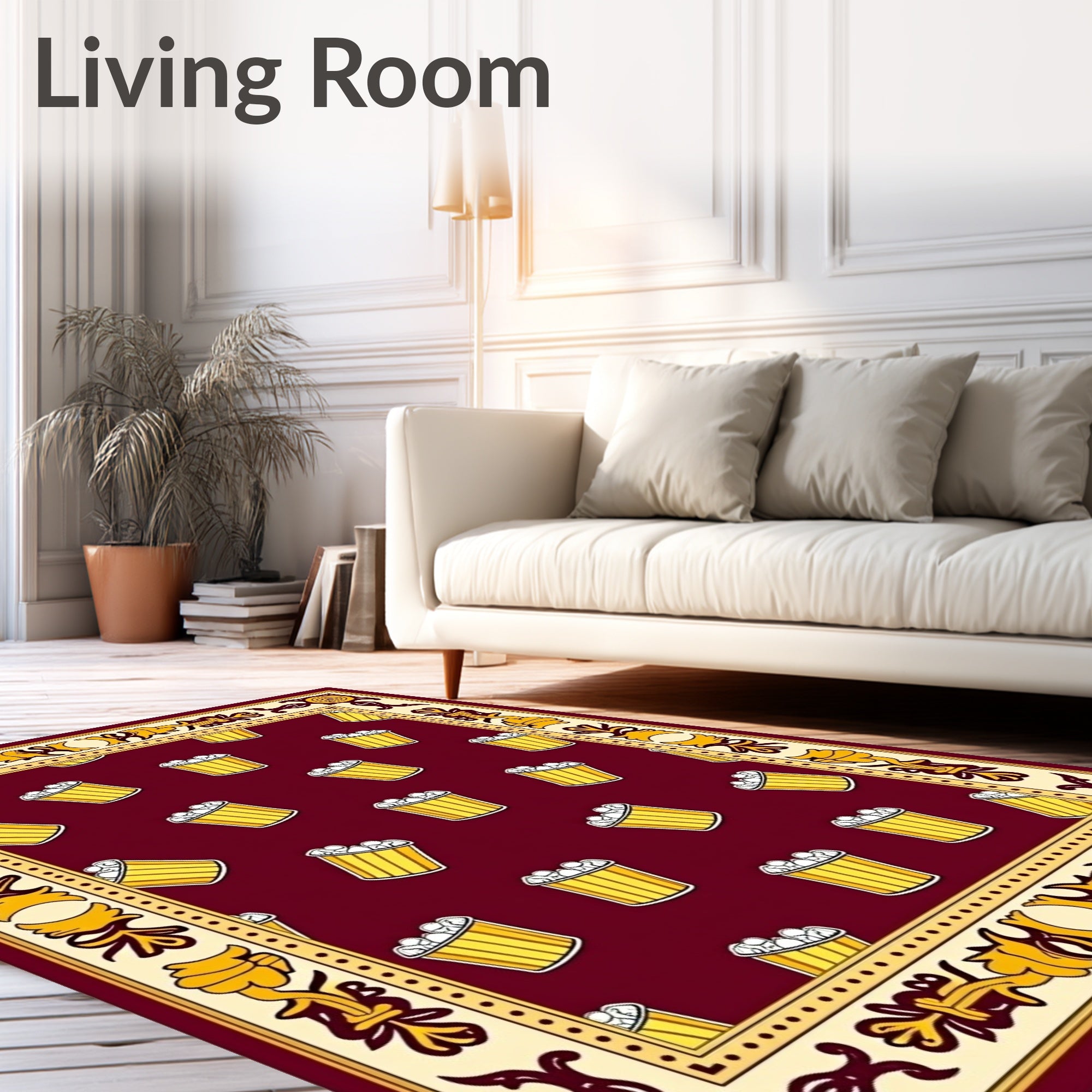 Popcorn Pattern With Decorative Border Rug