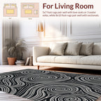 Monochromatic Abstract Swirl Pattern Rug