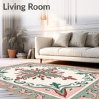 Vintage floral and scroll medallion design Rug