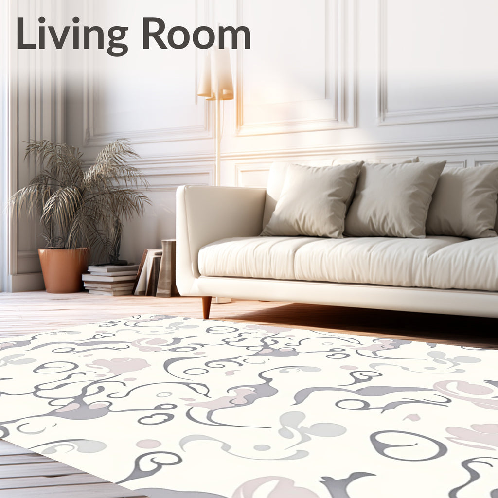 Abstract Swirls Gentle Color Pattern Rug