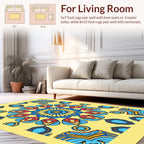 Geometric Sunburst Mandala Pattern Rug