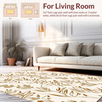 Botanical Line Art Abstract Cream Brown Rug