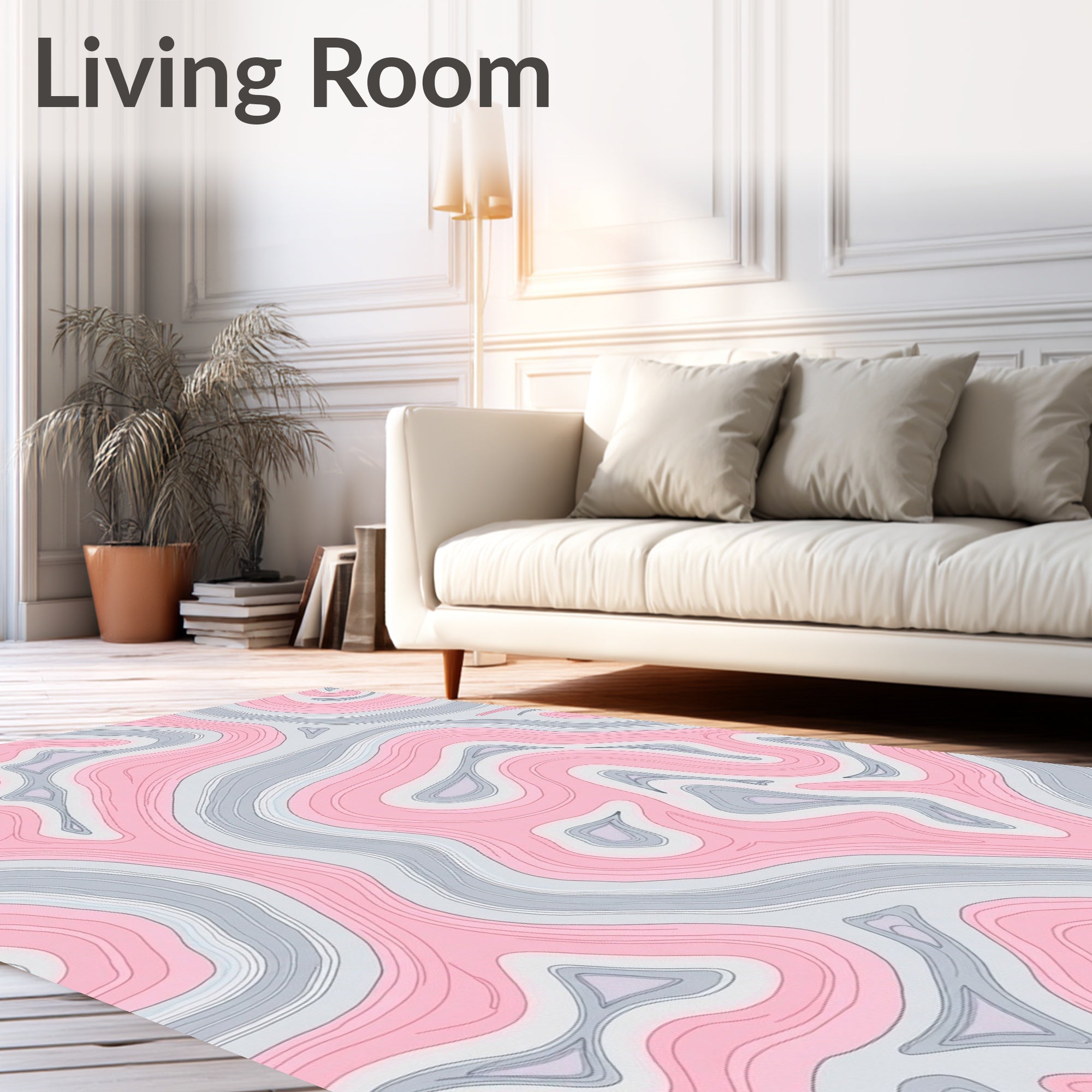 Soft Swirls Abstract Pattern Design Rug