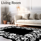 Floral Vine Border Design Rug
