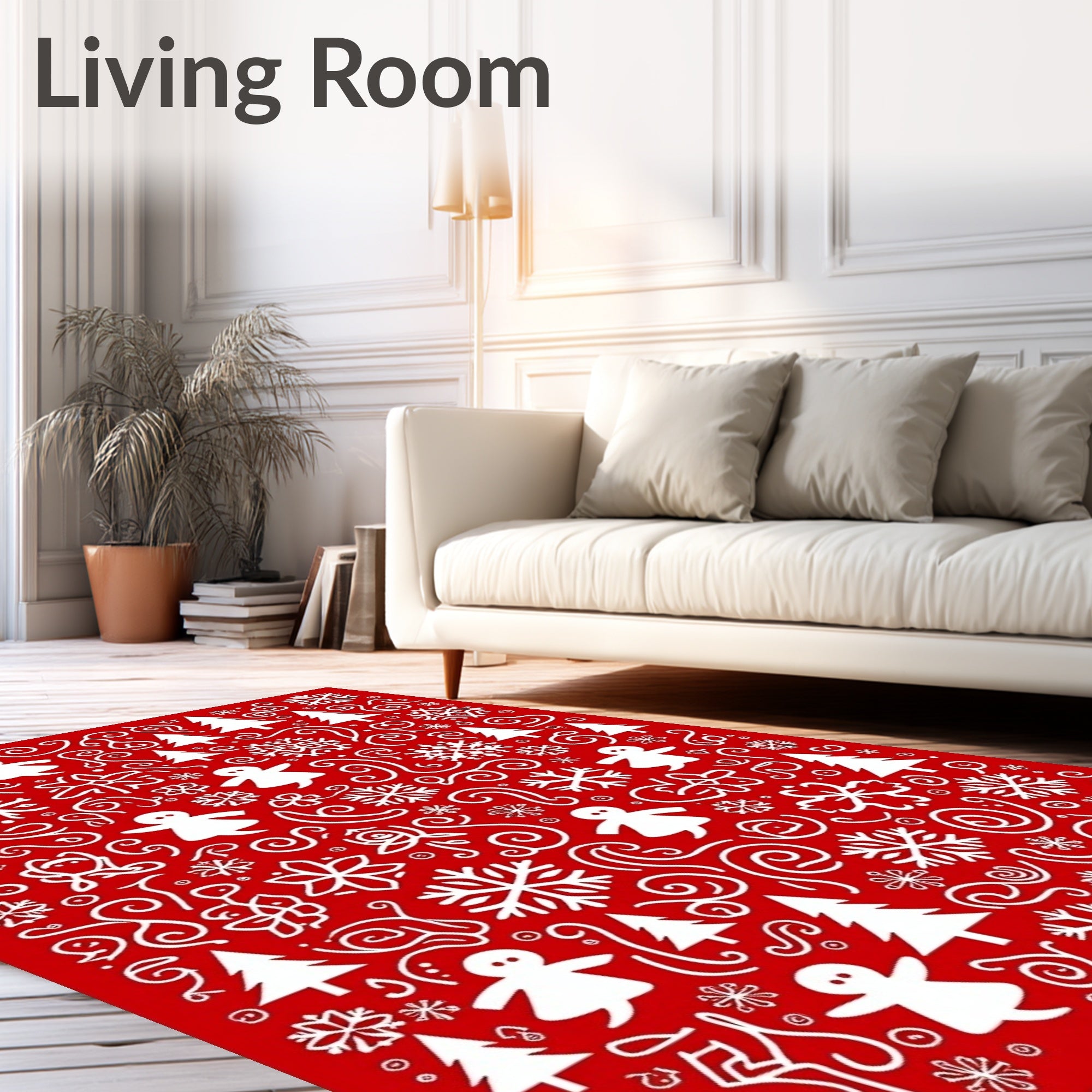 Holiday Friends Tree Pattern Rug