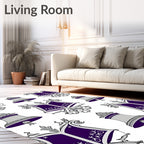 Purple Silver Bell Crest Patterns Rug