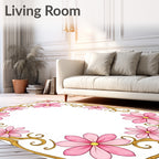 Pink Daisy Floral Ornament Rug