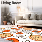 Orange Pumpkin Floral Arrangement Rug