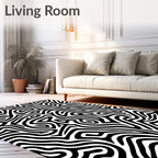 Bold Abstract Zebra Stripe Pattern Rug