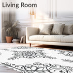 Ornate Scrollwork Symmetry Design Rug
