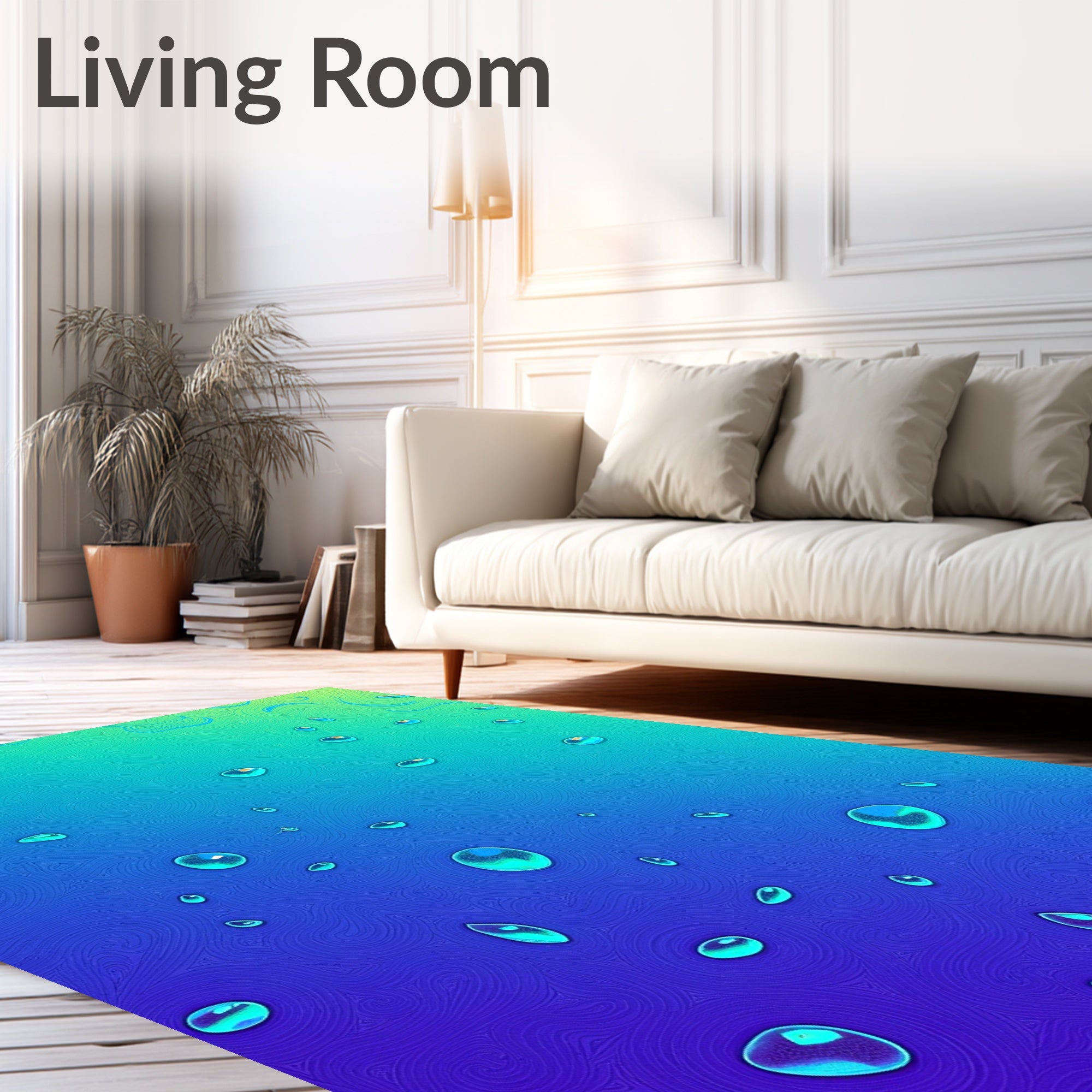 Water Droplet Swirl Pattern Rug