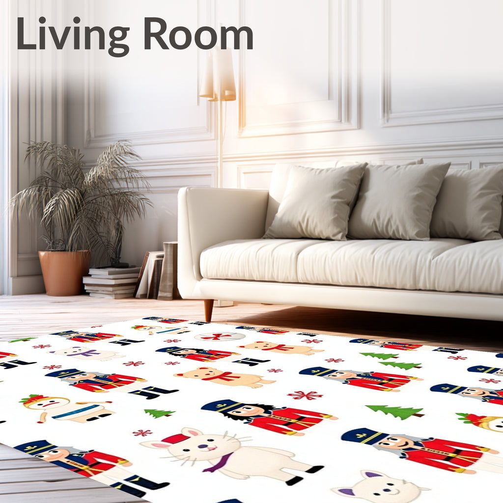 Nutcracker Bears Snowmen Pattern Rug