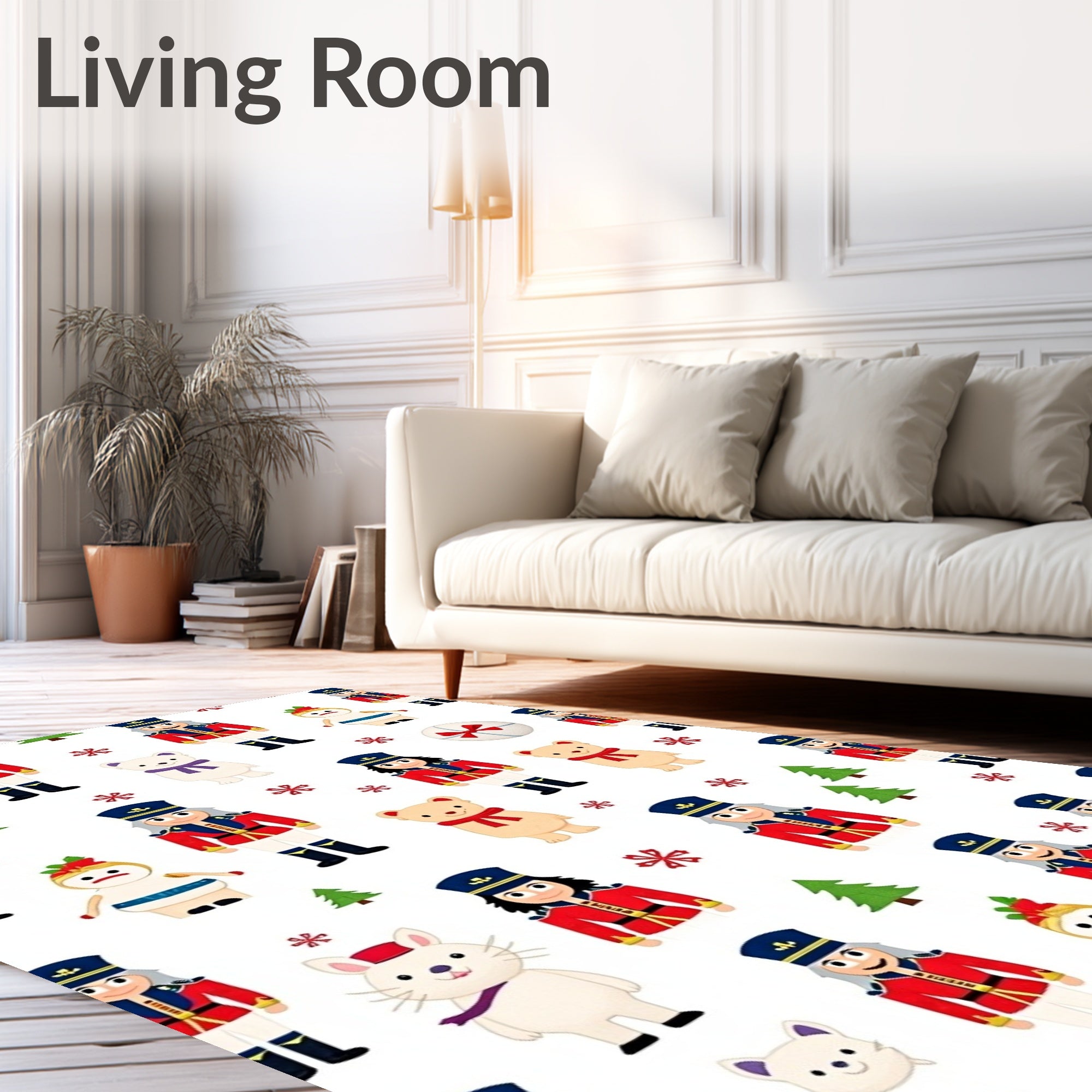Nutcracker Bears Snowmen Pattern Rug